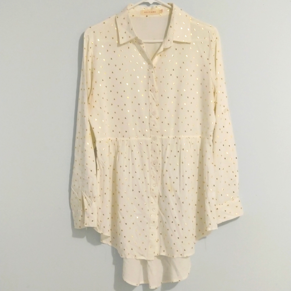 Solitaire Ivory Gold Low High Tunic